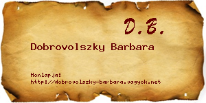 Dobrovolszky Barbara névjegykártya